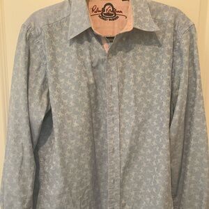 Men's Robert Graham “monkey business” Light Blue Patterned Shirt